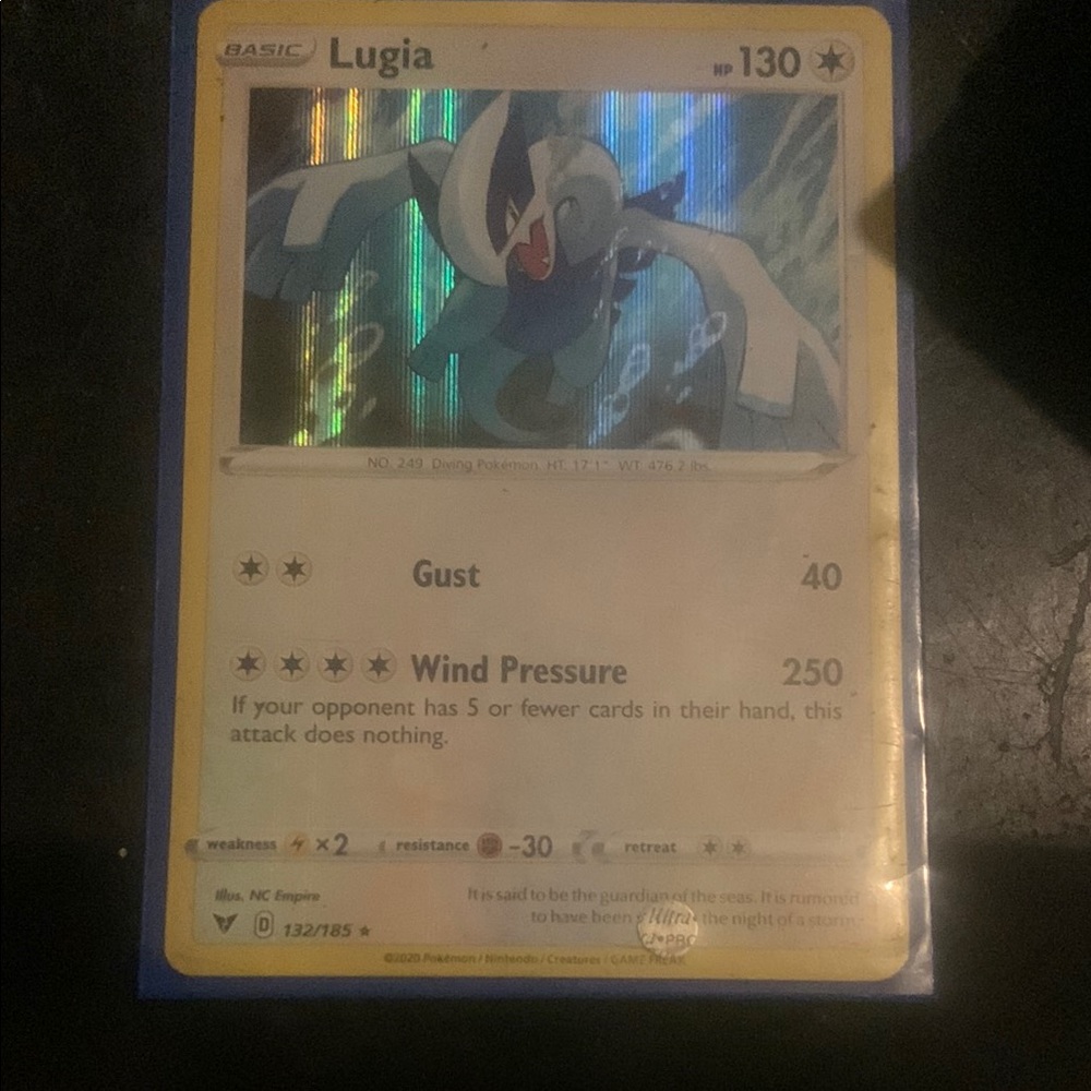 Lugia Pokémon Card with Holographic Shine